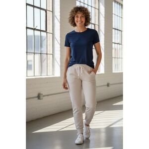Daily Ritual Jogger‎ Pants Womens Medium Gray Cotton Terry Drawstring Athleisure